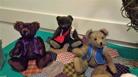 Lovely fabric teddies in different colours